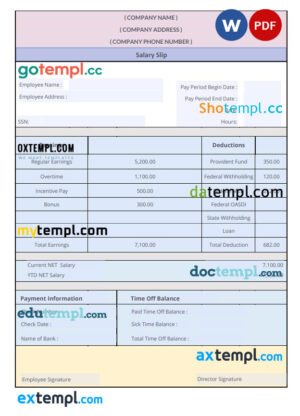 Late rent invoice template in word and pdf format