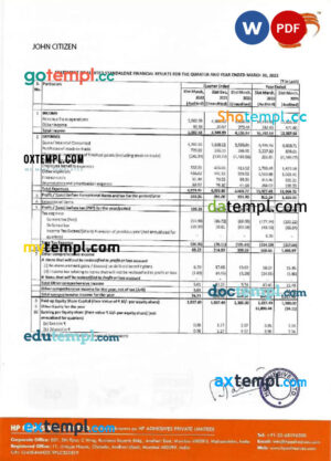 Philippines National Bank (PNB) proof of address bank statement template in Word and PDF format