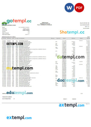 Nepal Bank Nepal bank statement easy to fill template in Excel and PDF format