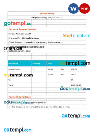 North Macedonia hotel booking confirmation Word and PDF template, 2 pages