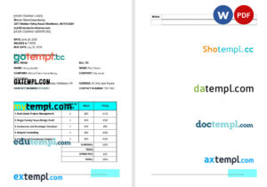 Real Estate Consulting Invoice template in word and pdf format