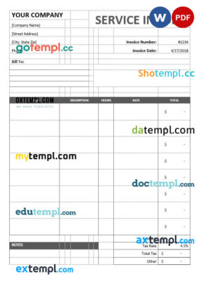 USA educational company employee sheet template in Word and PDF format, version 2