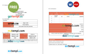 Free Basic Invoice template in word and pdf format