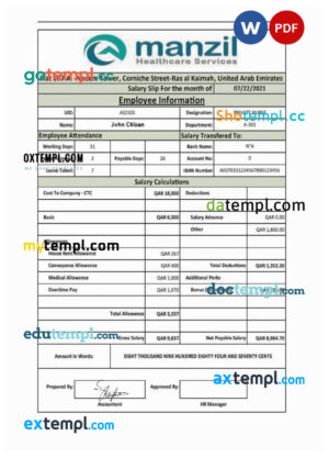 Barbados Republic Bank statement template in Excel and PDF format