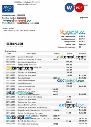 USA New York Gas South utility bill template in Word and PDF format