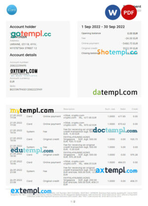 Rental invoice template in word and pdf format