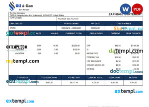 Reliant Energy business utility bill, Word and PDF template, 2 pages