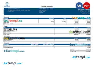 industrial robot company payslip template in Word and PDF formats