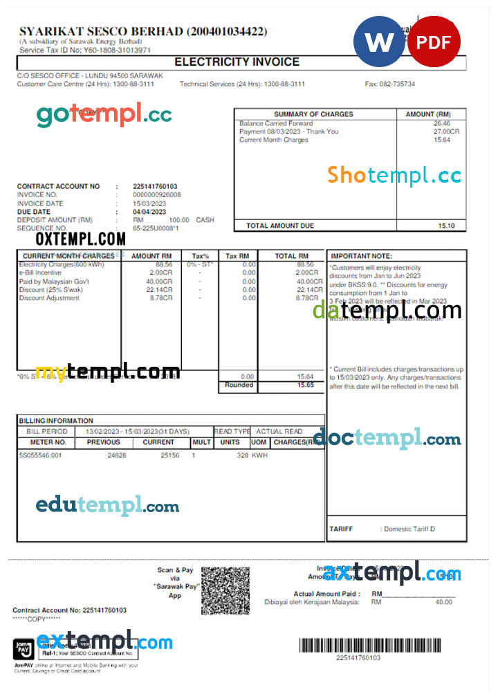 # basic bright universal multipurpose invoice template in Word and PDF format, fully editable