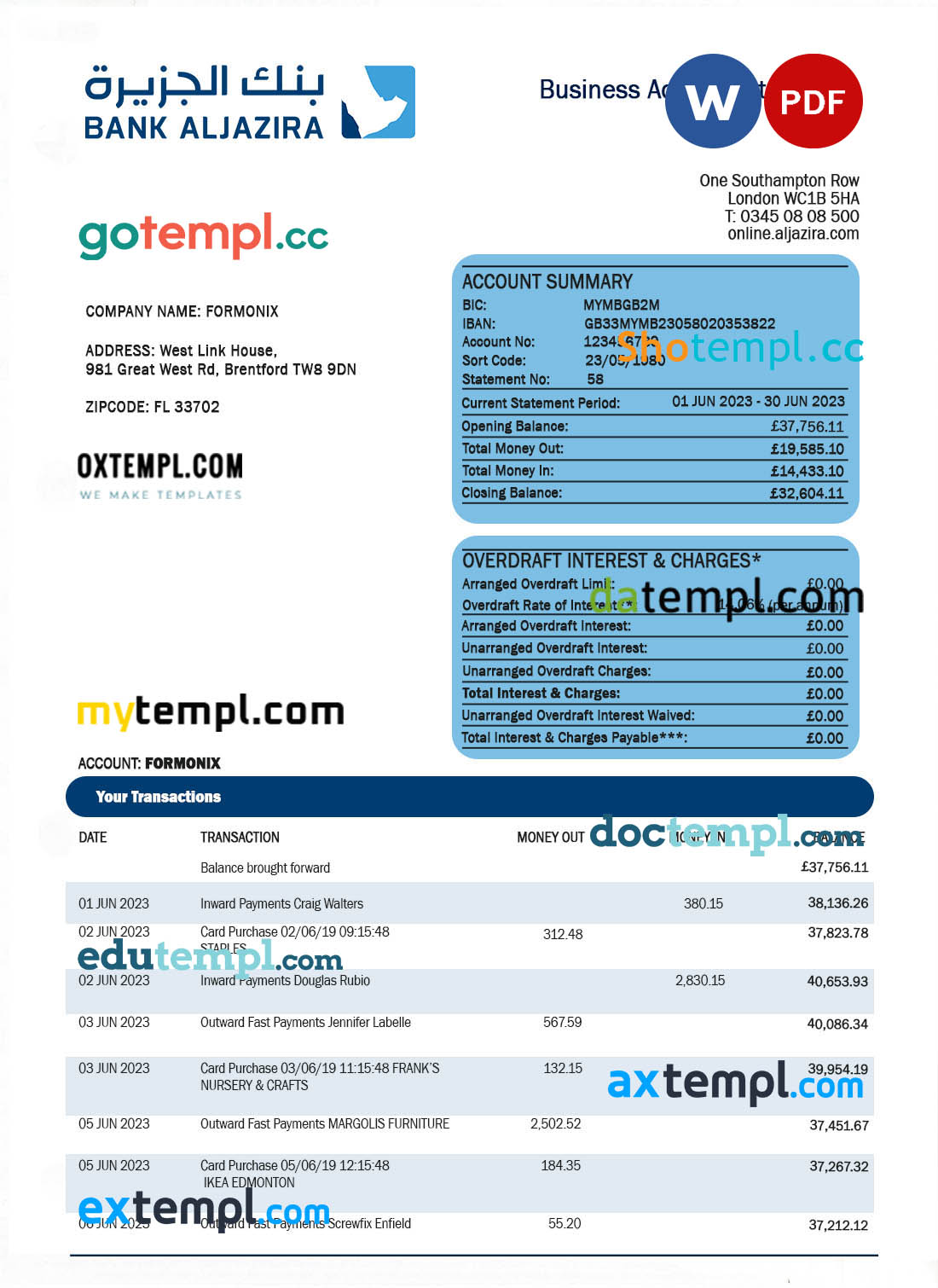 Bangladesh Airbnb booking confirmation Word and PDF template