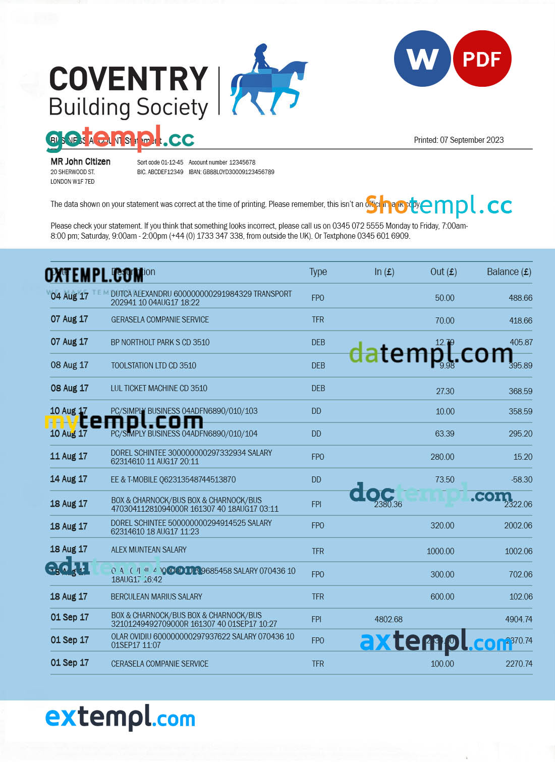 NEPAL DARAZ utility bill Word and PDF template