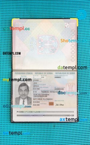 Cabo Verde passport editable PSD files, scan and photo look templates, 2 in 1