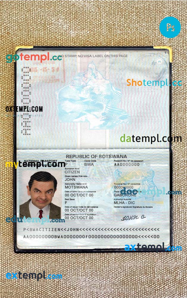 France passport template in PSD format, version 2