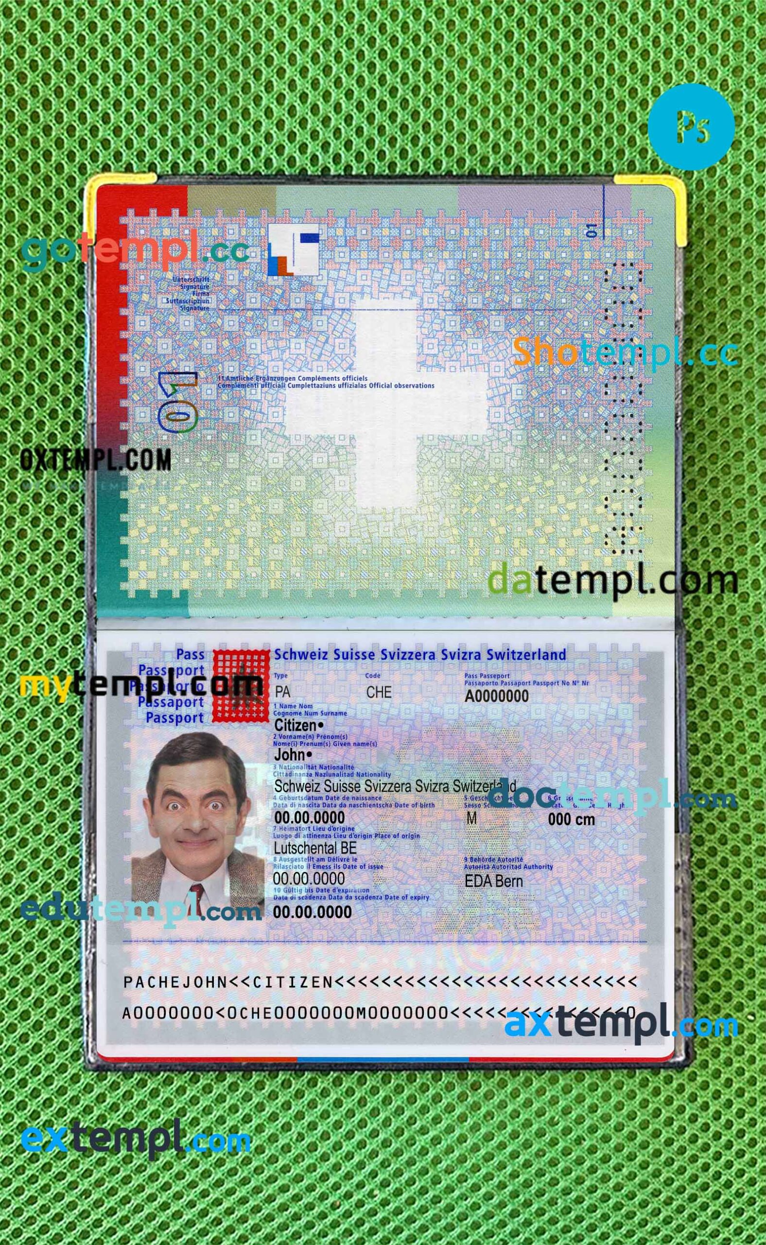 Church ID card PSD template, version 8