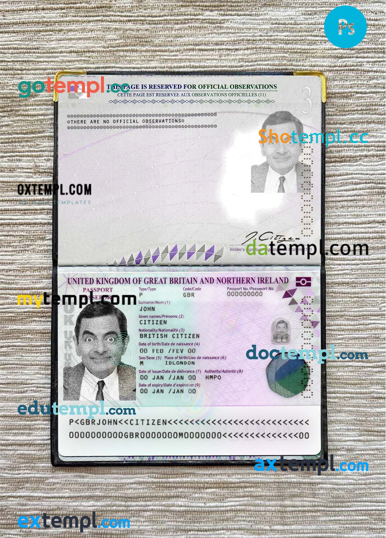 Taiwan birth certificate template in PSD format, fully editable