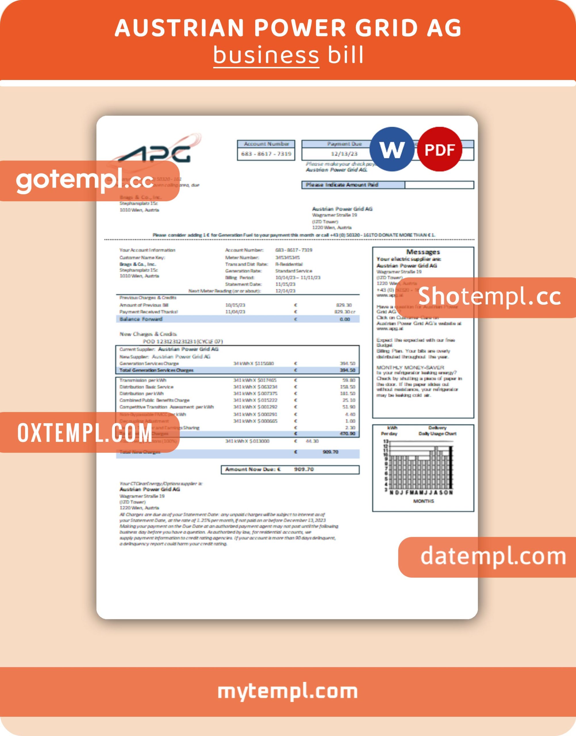 Medical invoice template in word and pdf format