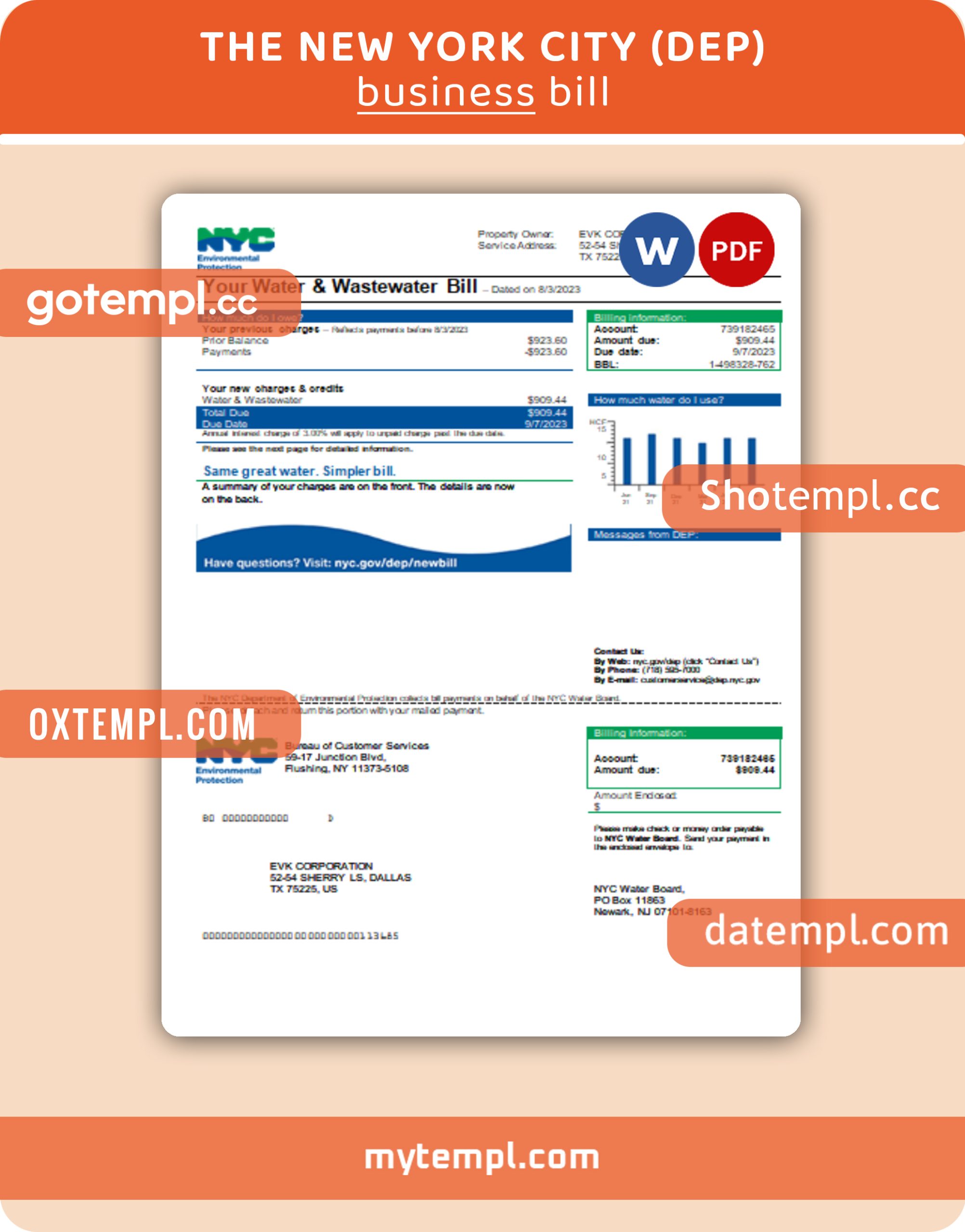 Generic Commercial Invoice template in word and pdf format