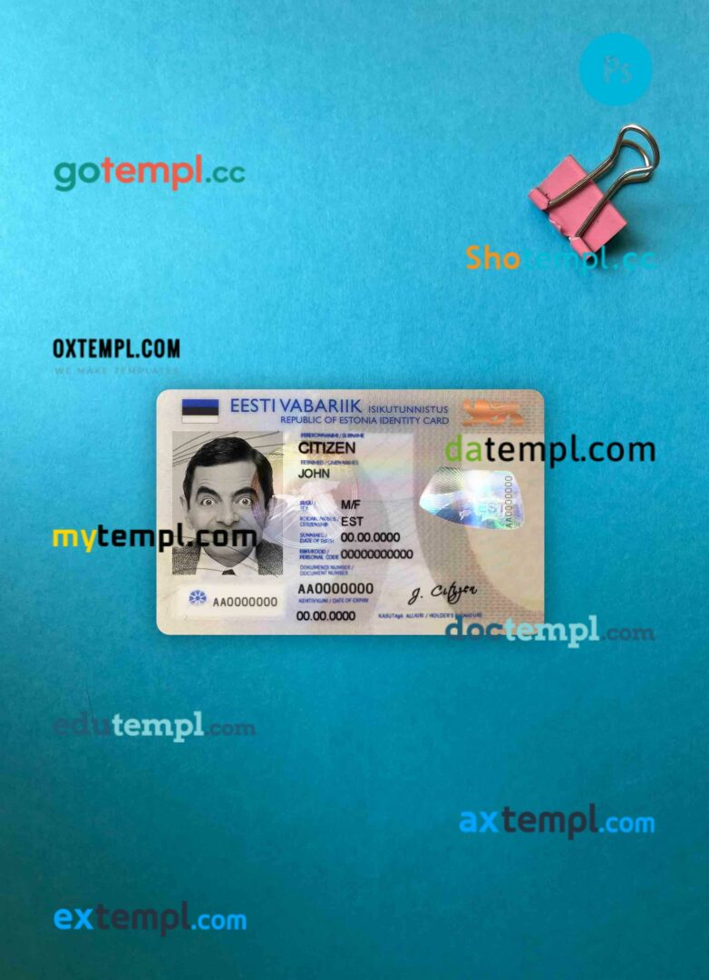 China ID card editable PSD files, scan look and photo-realistic look, 2 in 1