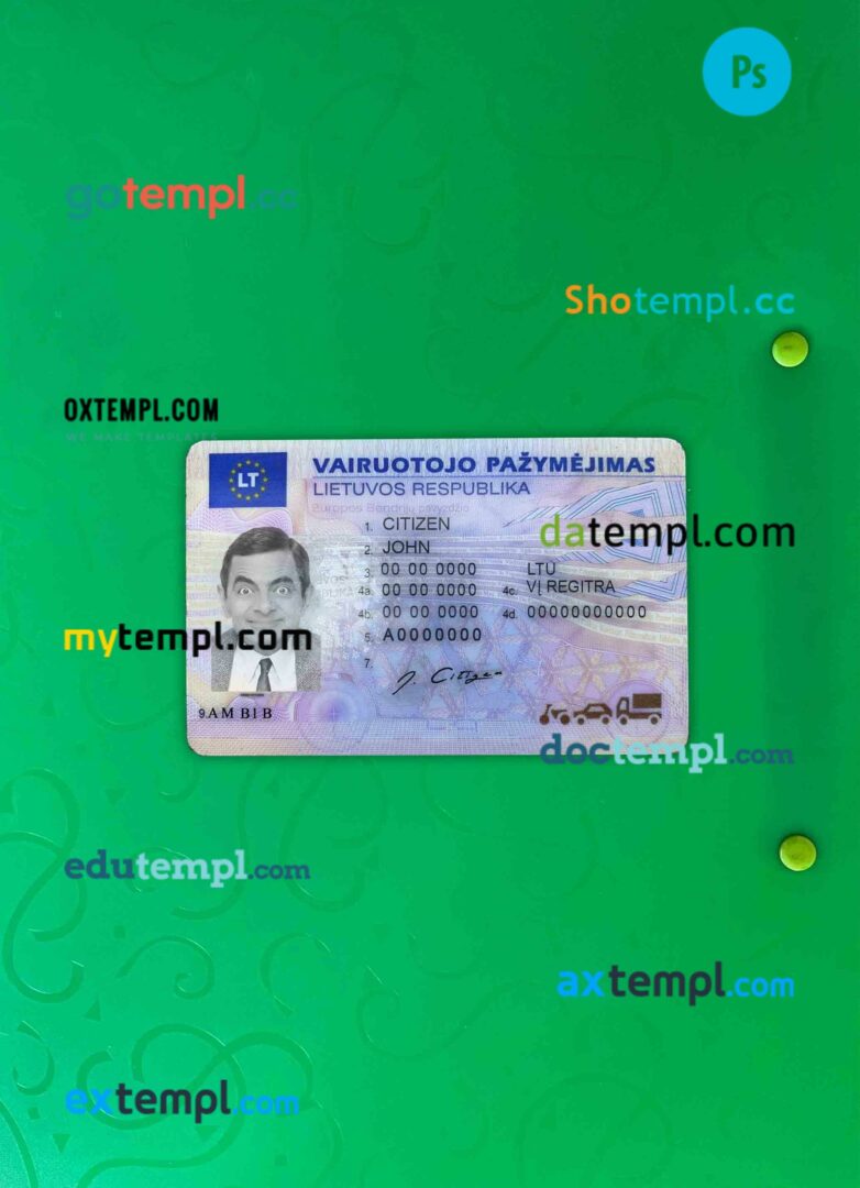 Saudi Arabia resident permit editable PSD files, scan look and photo-realistic look, 2 in 1