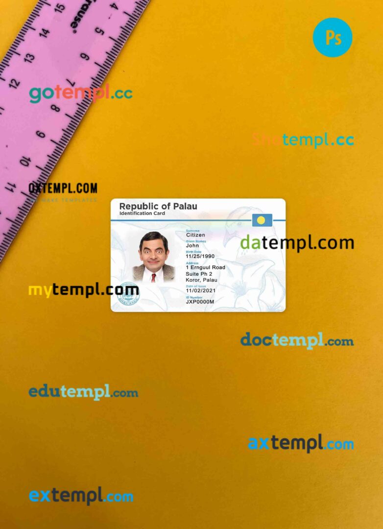 United Kingdom application registration card PSD template