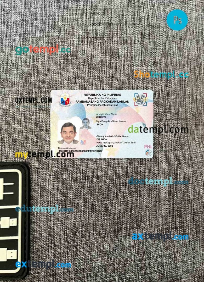 Philippines ID card editable PSDs, scan and photo-realistic snapshot, 2 in 1 (2019 – present)