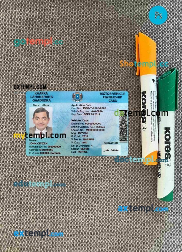 Maldives cat (animal, pet) passport PSD template, fully editable