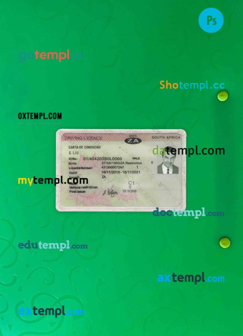 Albania driving license PSD files, scan look and photographed image, 2 in 1 (2005-2015)
