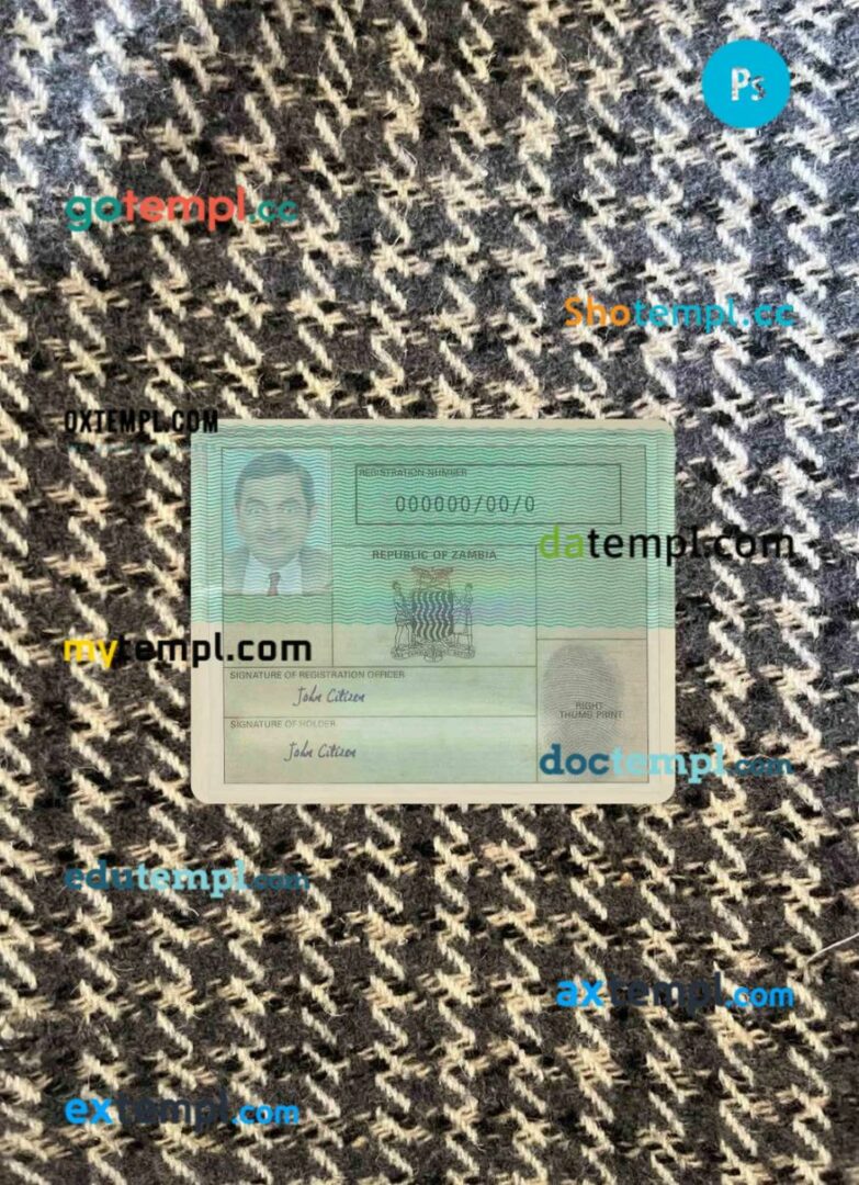 Iran Zamin bank visa classic card, fully editable template in PSD format