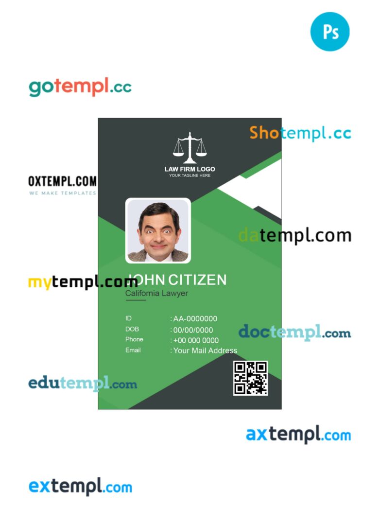 Hospital ID card PSD template
