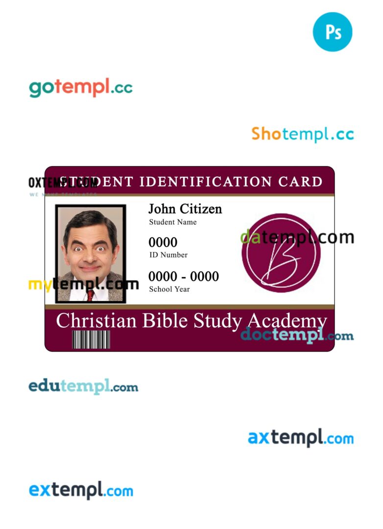 Christian bible study ID card PSD template