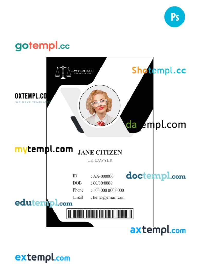 Dental hygienist clinic ID card PSD template