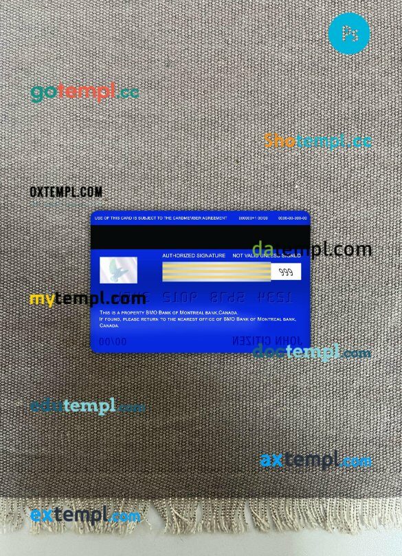 Canada BMO bank of montreal bank visa debit card PSD scan and photo-realistic snapshot, 2 in 1 Canada BMO bank of montreal bank visa debit card PSD scan and photo-realistic snapshot, 2 in 1 - Image 2