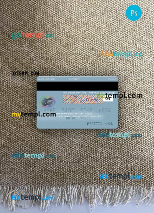 USA BMO Harris Bank mastercard PSD scan and photo taken image, 2 in 1 USA BMO Harris Bank mastercard PSD scan and photo taken image, 2 in 1 - Image 2