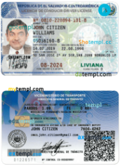 Salvadoran driver license download PSD example, completely editable Salvadoran driver license download PSD example, completely editable