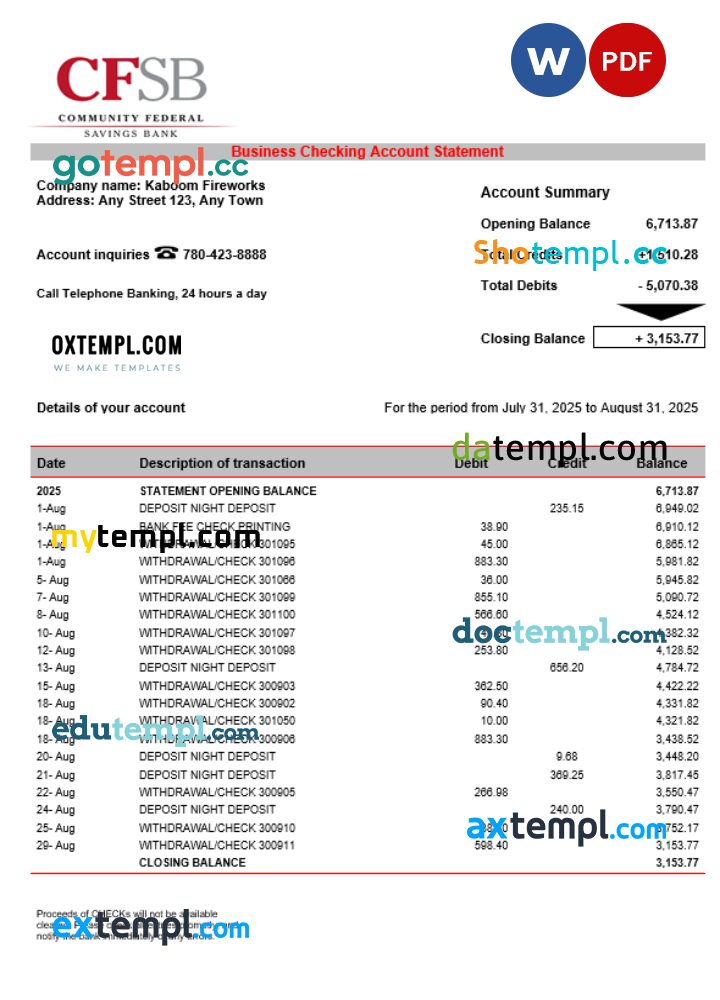 CFSB business firm statement Word and PDF format CFSB business firm statement Word and PDF format
