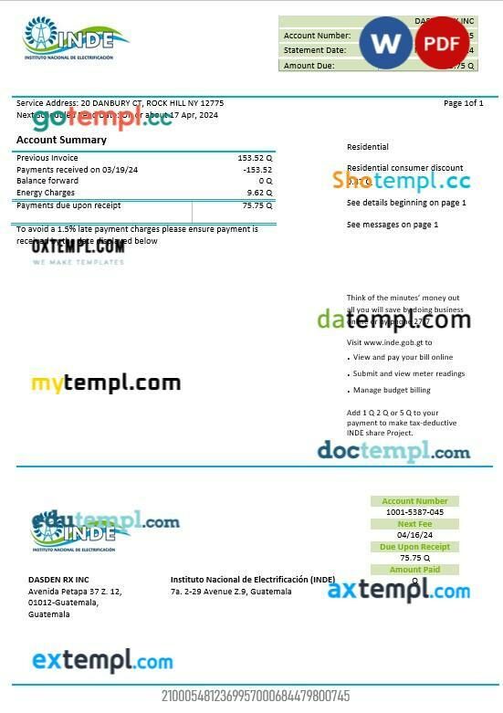 Hong Kong CLP Power Hong Kong Limited business utility bill template in Word and PDF format Hong Kong CLP Power Hong Kong Limited business utility bill template in Word and PDF format