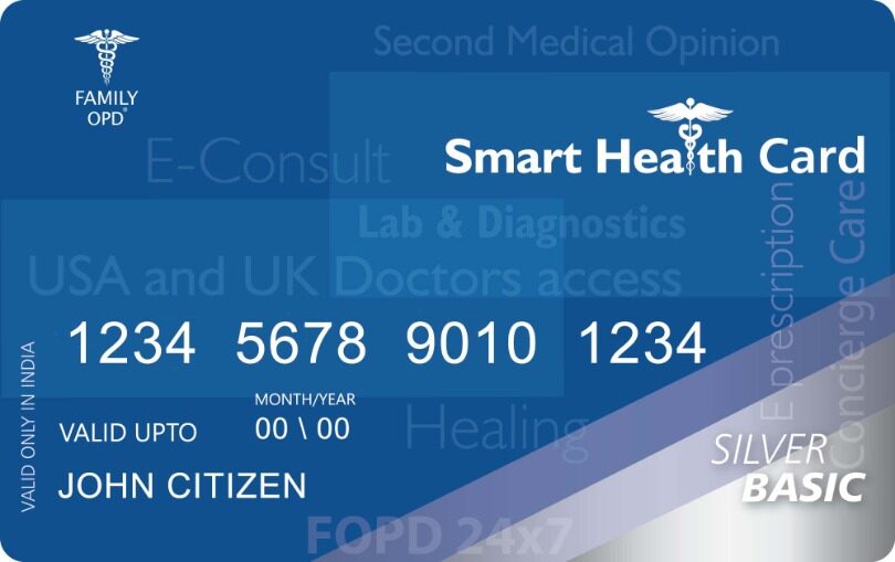 India Family OPD smart health card template in PSD format India Family OPD smart health card template in PSD format