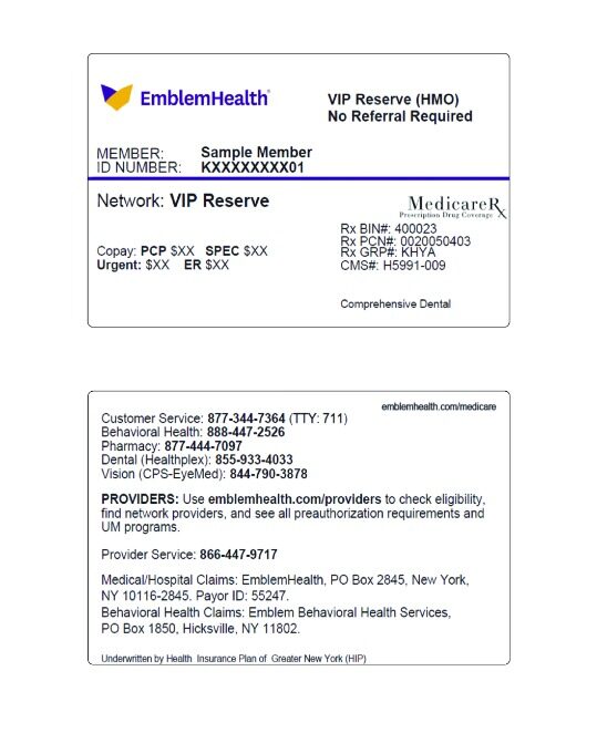 USA New York EmblemHealth health certificate card template in PSD format USA New York EmblemHealth health certificate card template in PSD format