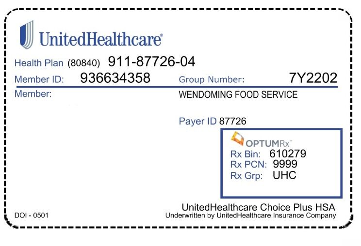 USA UnitedHealthCare health insurance card template in PSD format USA UnitedHealthCare health insurance card template in PSD format
